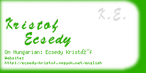 kristof ecsedy business card